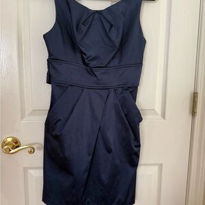 Elegant Navy Blue Sleeveless Dress